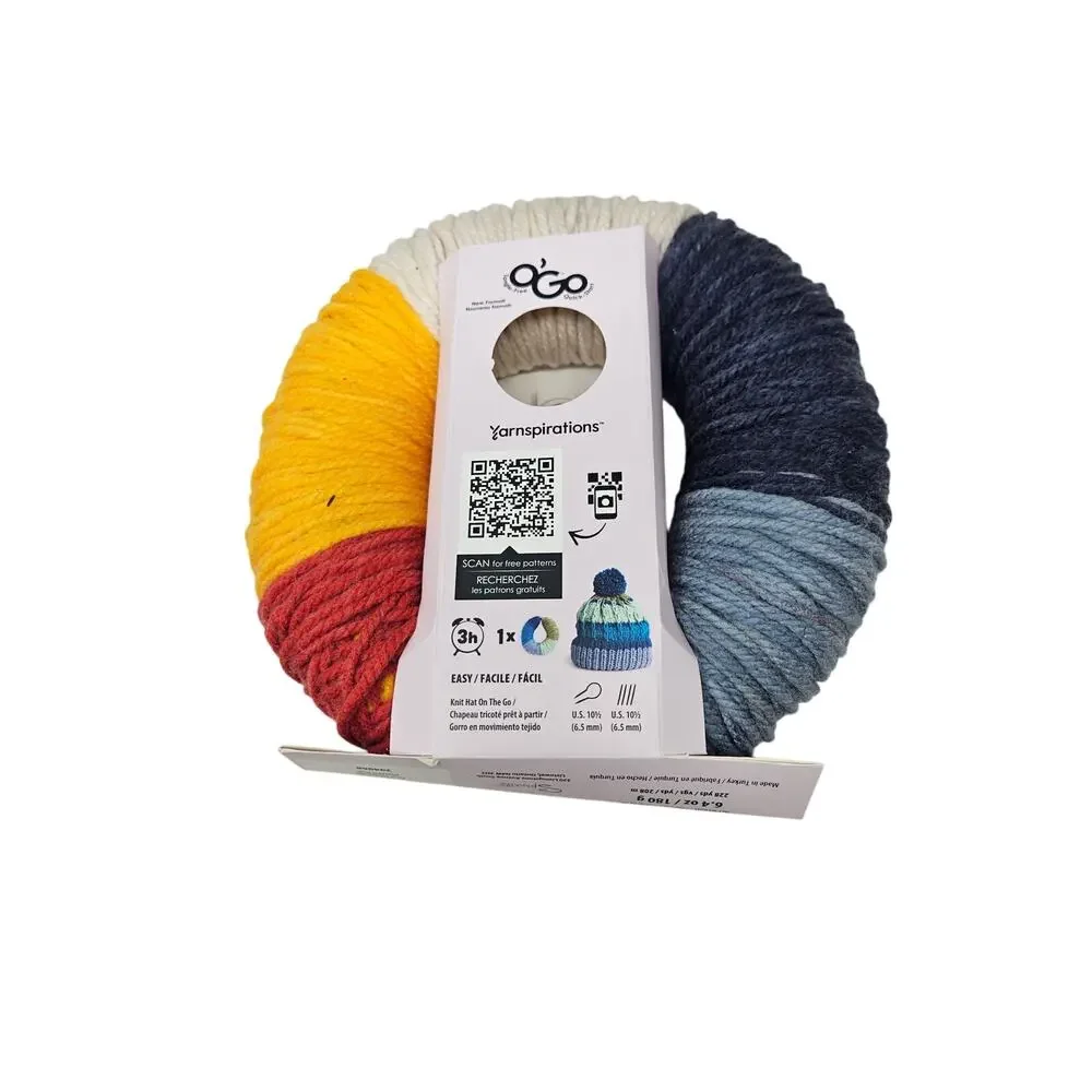 NEW Caron Colorama Tangle Free Yarn Crochet Hat Kit No Tangle Rainbow O'Go